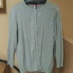 Grey Woman Within crew neck cardigan