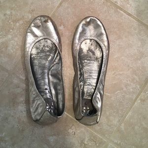 Silver Tory Burch flats