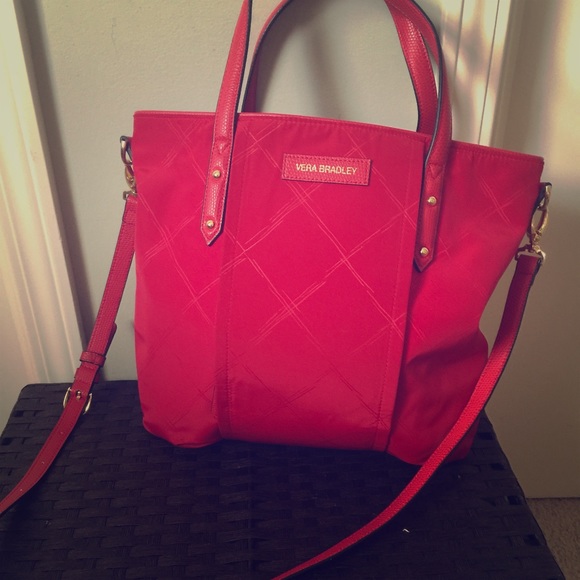 Vera Bradley Preppy Poly Satchel in Tango Red