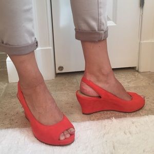 Eileen Fisher suede slingback sandals