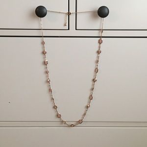 39" Adjustable Pink + Gold Colored Necklace