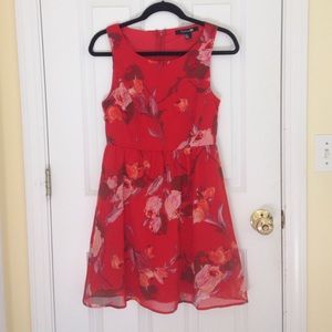 FOREVER 21 Red floral dress (small)