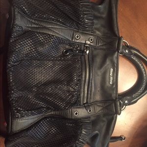 Authentic Miu Miu black leather handbag