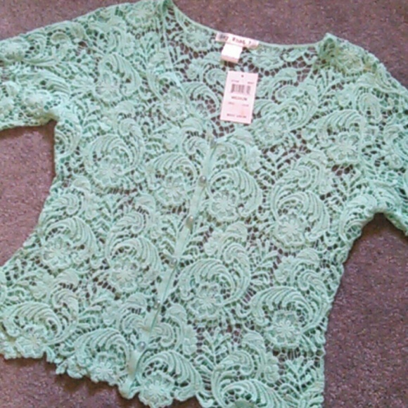 NWT Mint Crotchet Cardigan
