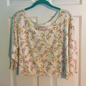 Floral print crop shirt
