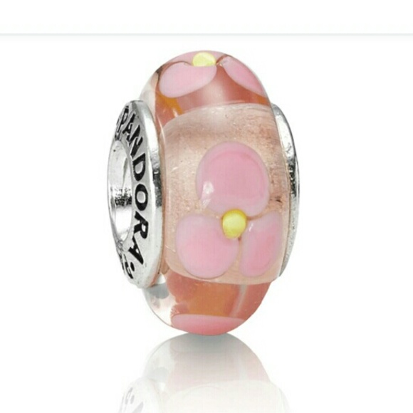 30 off Pandora Jewelry Pink Flowers Murano Glass Pandora Bead from