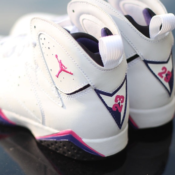 Air Jordan Retro 7(GS)WhiteFireberryBlackNightBlue