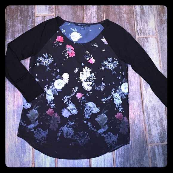 Floral baseball style blouse