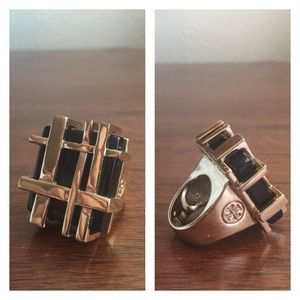Tory Burch Gingham Cocktail Ring