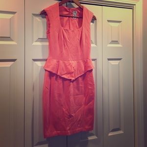 Coral Peplum Dress from Cache