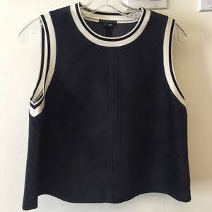 Gorgeous blue suede cropped tank from Theory, NWOT