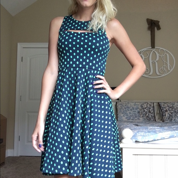 Polka Dot Dress with cute top cut out!