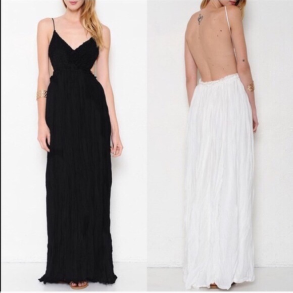 AILANI blossom Backless maxi dress - BLACK - Picture 2 of 3