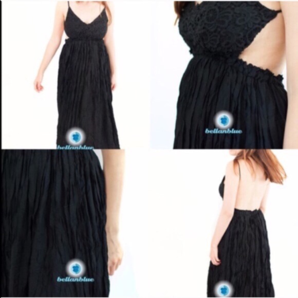 AILANI blossom Backless maxi dress - BLACK - Picture 3 of 3