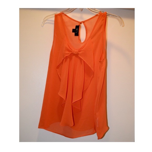 Orange bow blouse