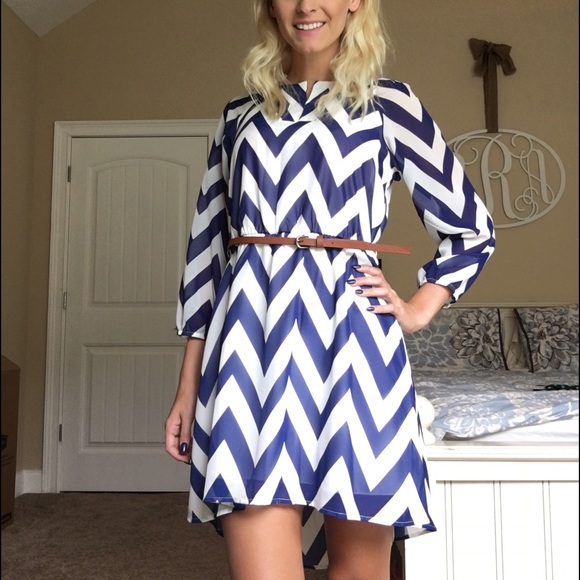 High Low Chevron Dress with belt!