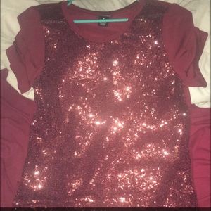 Maroon sequin top