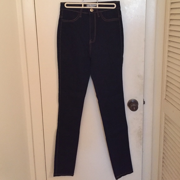 Dark Blue High Waisted Skinny Jeans