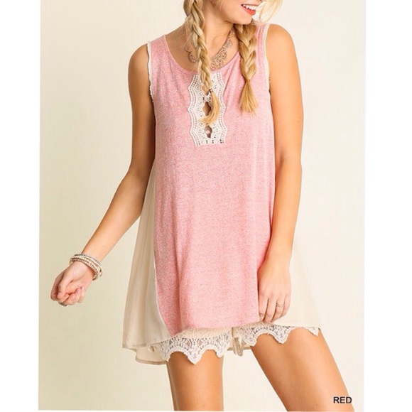 🌺❗️LAST S❗️ Sleeveless top with lace key hole - Picture 2 of 3