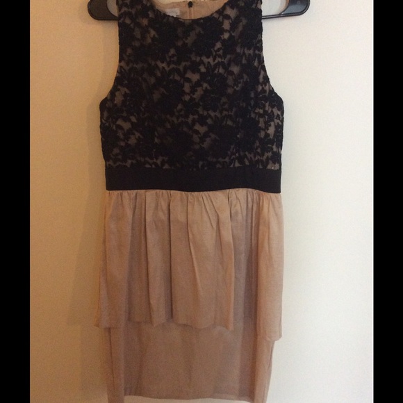 Worn one time! Black lace/cream formal dress!
