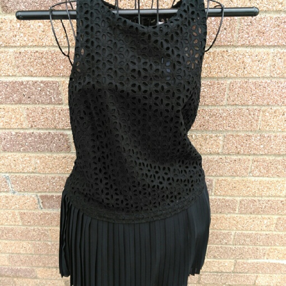 LOFT Dresses & Skirts - NWT Black LOFT dress w/ cutouts and pleats