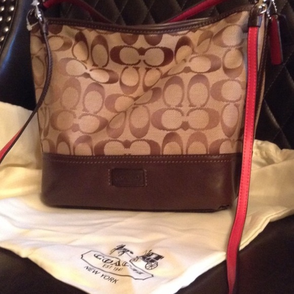 Authentic coach signature mini bucket