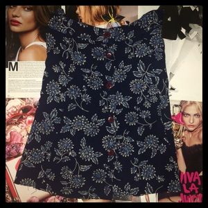 Blue Button Down Skirt