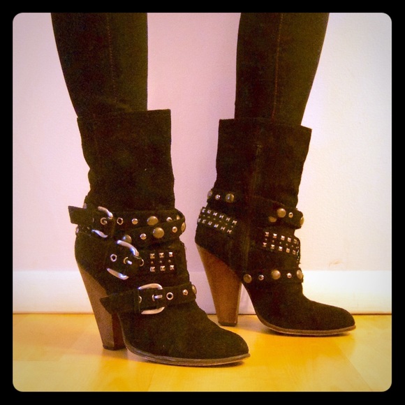 Steven by Steve Madden Studded Suede Boots
