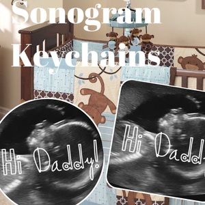 Personalized daddy to be sonogram keychains