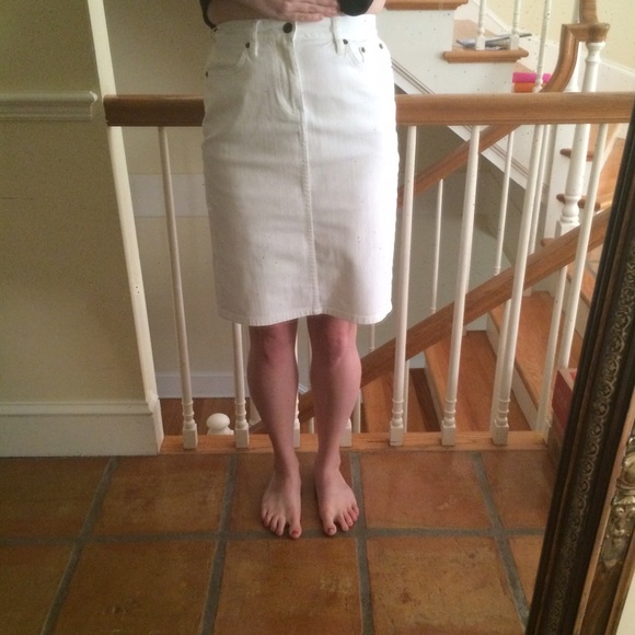 Premium Ralph Lauren jean white skirt knee length