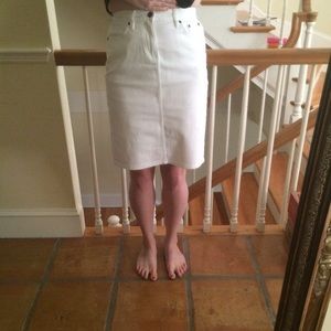 Premium Ralph Lauren jean white skirt knee length