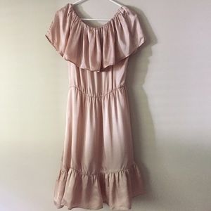 Mango satin off-shoulder dress, size 8