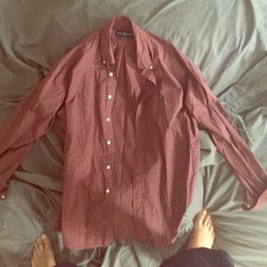 CLASSIC FIT RED BUTTON DOWN POLO