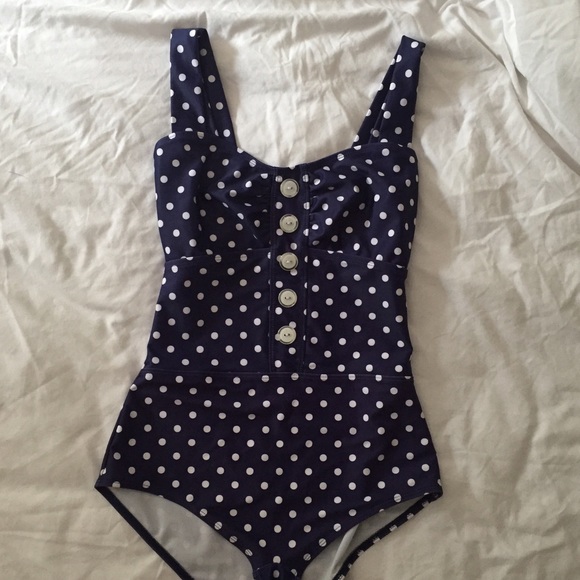 BDG navy polka dot one piece swimsuit