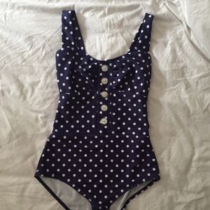 BDG navy polka dot one piece swimsuit