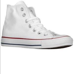 kids/girls white high top converse