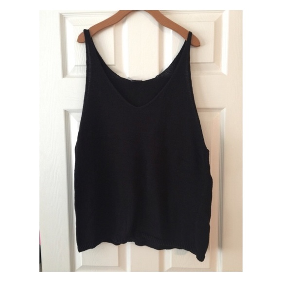 Black crochet knitted tank