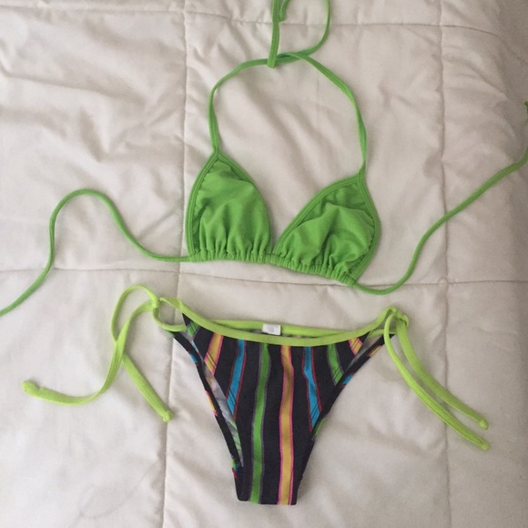 Stripped Brazilian Bikini Set.
