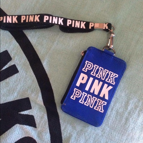 VS PINK lanyard and ID holder