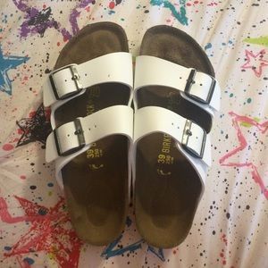 White Arizona Birkenstocks