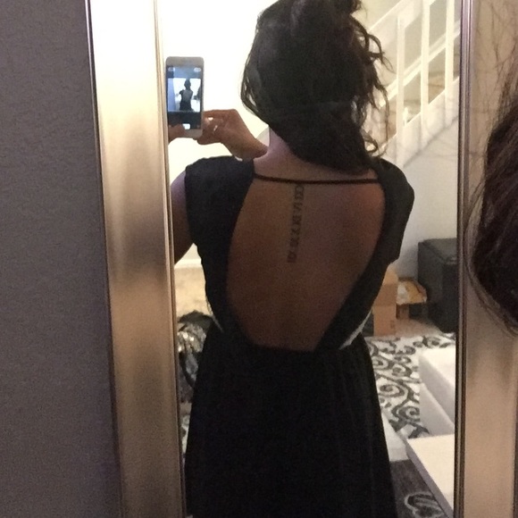Black, open back dress - Picture 2 of 2