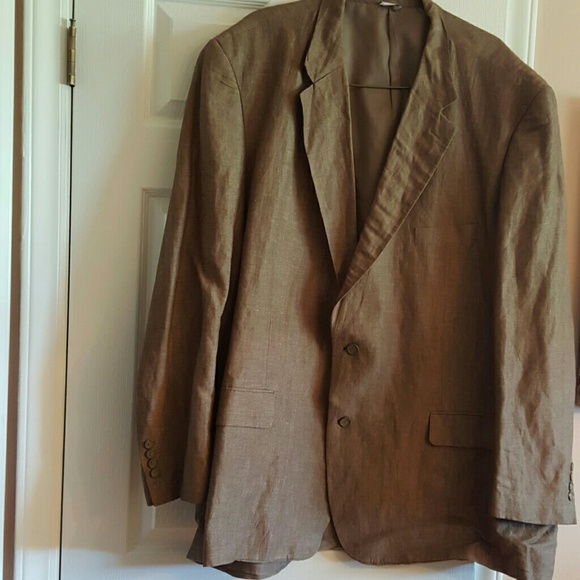 Men's Taupe Linen Blend 58L Blazer Sportjacket