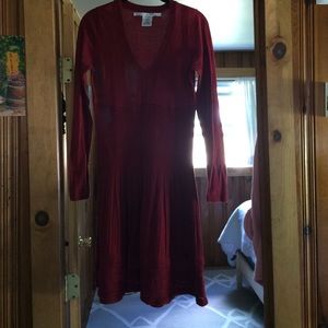 Red knit dress