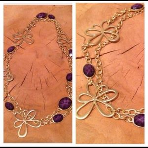 Jewelry - "New" Very Pretty Goldtone Purple Necklace Jewelry - "New" Very Pretty Goldtone Purple Necklace
