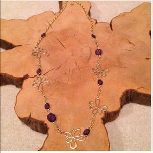Jewelry - "New" Very Pretty Goldtone Purple Necklace Jewelry - "New" Very Pretty Goldtone Purple Necklace