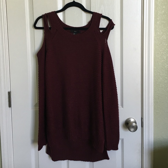 F21 Burgundy Knit Dress