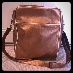 Large gold messenger bag