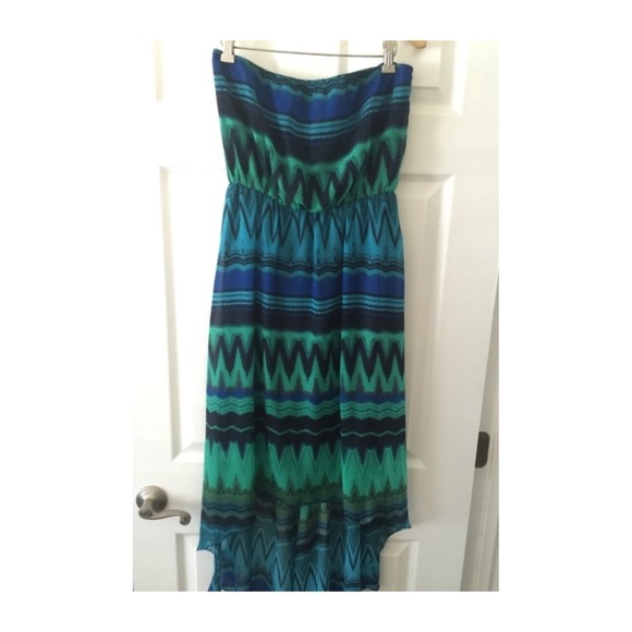 Strapless summer high low dress