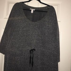3/4 length gray sweater dress