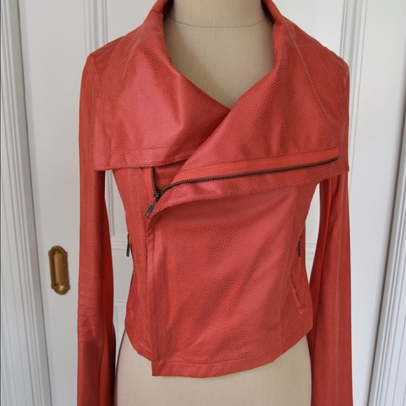 Coral Colored Moto Jacket - Picture 2 of 3